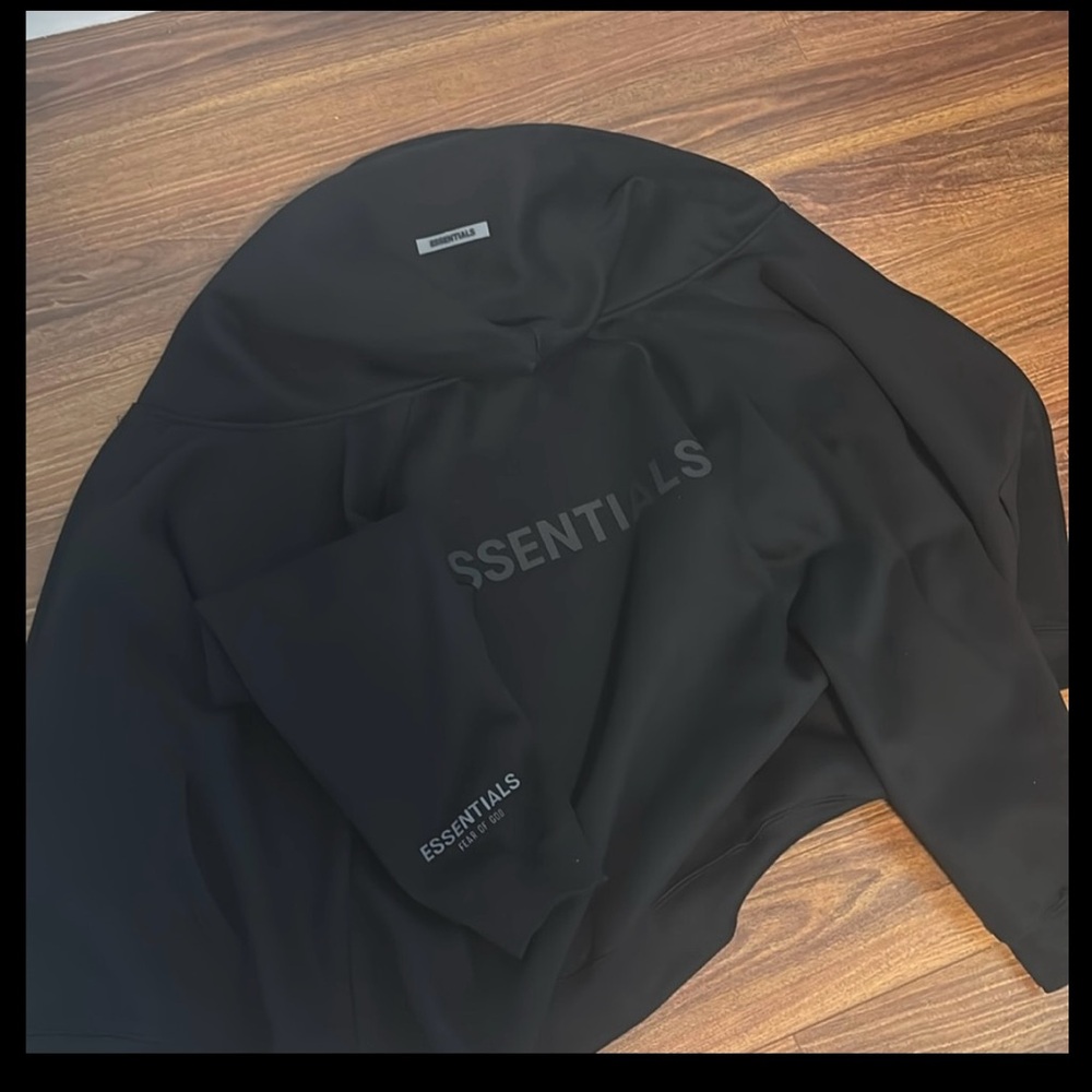 Essentials Black Zip Up Sweater